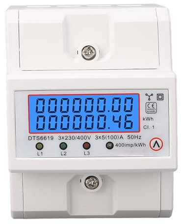 SEAFRONT 3 Phase Energy Meter Power Monitoring Voltage Current Smart Meter Tester Multimeter Plug Digital Outlet LCD Display for Home Energy Monitoring Power Data Collection Efficient