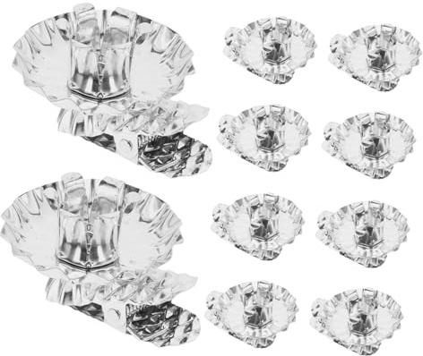 TOGEVAL 10pezzi Clip Per Portacandele Natalizio in Metallo Di Fermagli Per Candele Decorazione Per Albero Di Natale e Feste Fondo Piatto