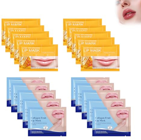 Masque Pour Les Lèvres Au Miel, Masque Lèvres Lait, Coussinets Hydratants, Repair the Lip Colour Fade Lip Lines Hydrating Prevention Dry, 20PCS