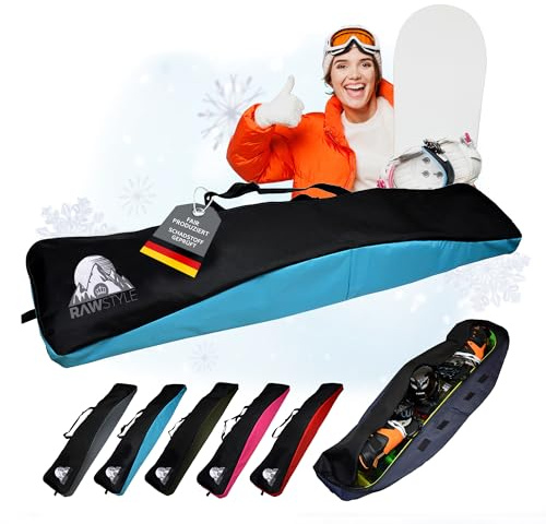 Snowboardväska – universalstorlek 170 cm x 40 cm x 14 cm – snowboardväska med tvåvägs dragkedja – vattentät snowboardförvaringsväska med bärhandtag – bordeaux (turkos)