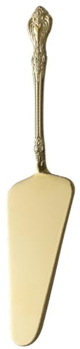 Garneck Spatule à Gâteau Acier Inoxydable Doré avec Poignée Gaufrée Pelle Pizza et Coupe-fromage Polyvalente pour Pâtisserie et Ustensile de Cuisine et Tranchant pour Mariage et Découpe