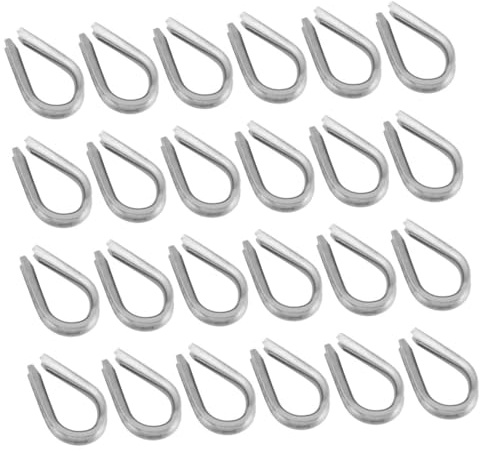 SHERCHPRY Guardacabos de Acero Inoxidable 304 Anillos de Sujeción Triangulares M6 Dedal de Cuerda para Crimpado de Cables Pack 30 Unidades Uso Industrial y Exterior