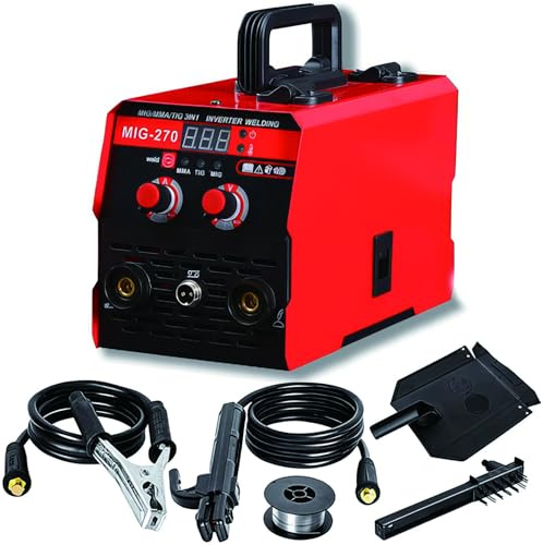 Soldador MIG 3-en-1 Portátil – 250A MIG Sin Gas, ARC MMA & LIFT TIG Inverter con Display LED, Soporte Spool Gun, Para Trabajos en Acero y Reparaciones Caseras Red