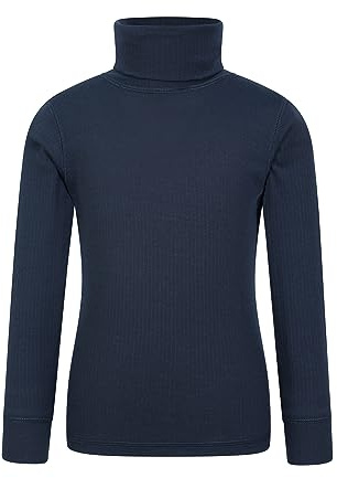 Mountain Warehouse Talus Pull col roulé Enfant-Haut Respirant, sous-Pull léger à col roulé, vêtement Hiver, Couche Thermique Chaude Fille et garçon - Marche, randonnée Bleu Marine 5-6 Ans