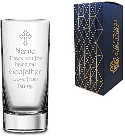 Personalised Engraved Godfather Gift Hiball Vodka Glass Any Name