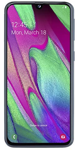 Samsung Galaxy A40 Smartphone (15.0 cm (5.9 Inch) 64GB Internal Memory, 4GB RAM, Dual SIM, Black) - German Version (Refurbished)