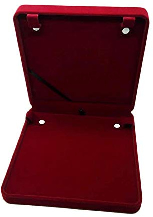 JunningGor Jewelry Set Velvet Box Necklace Earring Ring Necklace Bracelet Gift Display Case Wedding Jewelry Storage Holder (Wine Red for Long Pearl Chain)