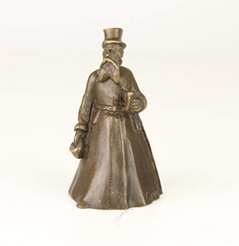 Moritz Design Tischglocke Gentleman mit Zylinder 5,5 x 5,5 x 9,9 cm Skulptur Bronzestatue Glocke Klingel