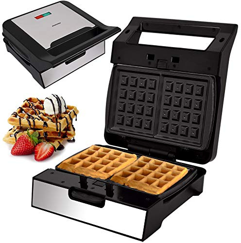 Syntrox Germany Waffeleisen Waffelmaker MM-1400W mit herausnehmbaren Backplatten