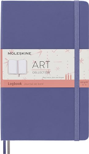Moleskine Art Logbook, Hard Cover, Large (5 x 8.25), Dotted, Lavender Violet, 160 Pages