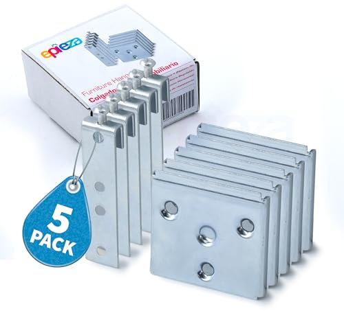 Lot de cintres pour têtes de lit, têtes de lit, meubles de cuisine, armoires, y compris crochet et plaque de support), quincaillerie pour meubles de cuisine (5)