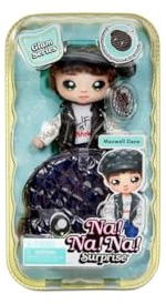 Na! Na! Na! Surprise Na Na Na Surprise Muñeco de moda 2 en 1 y bolso metálico Serie Glam - Coleccionable - Muñeco moreno con gorra de orejas de perro y bolso en forma de perrito - Maxwell Dane
