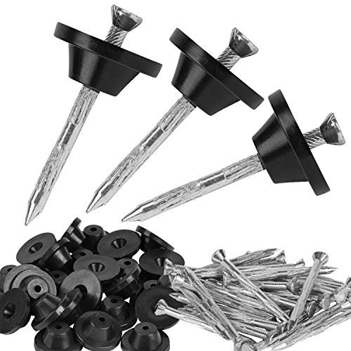 100 Stück Dichtnägel für Noppenbahn - Länge Nagel 25mm - Montagenägel/Montageknöpfe für Noppenfolie mit Baudrainage Hochbeete Blumentöpfe Kellerwände - Scheibendurchmesser 35mm - Loch 4,5mm