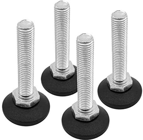 Design61 4X Verstellschraube Justierschraube Ø 38 mm mit verzinkter Stellschraube M12 x 100 mm (Fuß drehbar)
