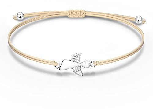 NINAWISH Armband Kommunion Mädchen Firmung Geschenke Mädchen Konfirmation Erstkommunion Geschenk Engel Schutzengel Geburtstag Konfirmationsgeschenk Frauen Silber Jugendweihe Taufe Weihnachten