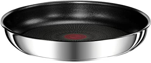 Tefal L9730602 Ingenio Preference, Empilable, Acier inoxydable, Revêtement antiadhésif sûr, Induction, Fabriqué en France, Polyvalence, Gain de place, Indicateur de température, Poêle 28 cm