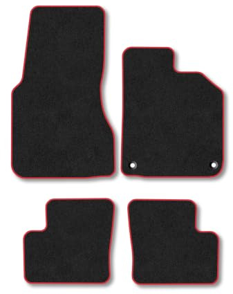 Smart Forfour (2014-2021) Carpet Car Mats | Red Edge Trim Tailored Fit Floor Mats Full Coverage Protection Accessories Easy Clean Anti Slip Made in the UK