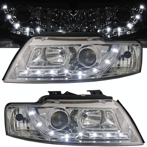 Scheinwerfer Set in chrom für Audi A4 8H B6 CABRIO 2002-2006 mit LED Standlicht