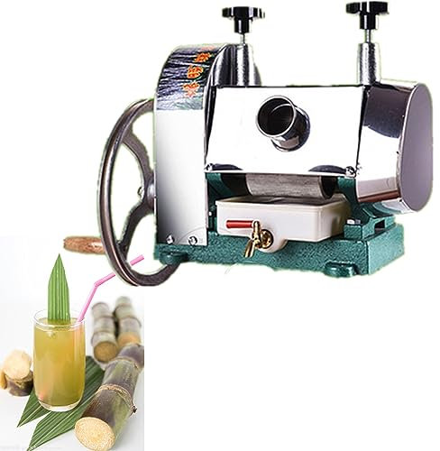 ALSUP Exprimidor Manual de Caña de Azúcar, Exprimidor de Caña de Azúcar de Acero Inoxidable, Extractor Comercial de Caña de Azúcar con Volante Eficaz para Hacer Zumo