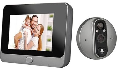 ThikK Smart Tuya 1080P WiFi Door Bell Eye Peephole Camera 5000mAh Audio 4.3' PIR FHD Infrared Alexa Google Announcement Digital Viewer(Alexa Door Cam)