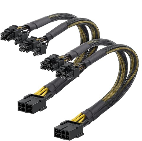 Cable Matters Lot de 2 Câbles PCIE 8 Broches vers Double 6+2, 22 cm | Adaptateur d’alimentation PCIE, adaptateurs d’alimentation 8 broches vers 2x 8 broches (6+2), cartes graphiques et GPU