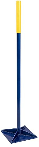 Estwing Tamper 10 x 10 Base Dimension, 45 Handle Length, Strong Steel Base, Corrosion Resistant Powder Coated Finish, for Levelling Ground, Flattening and Smoothing Soil, Gravel, Etc.