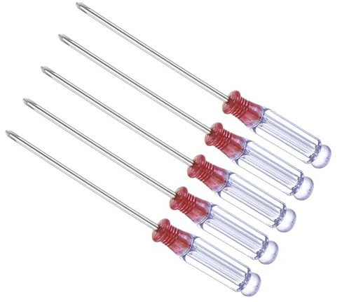 CoCud Cacciavite Phillips Mini, Dimensione 3,0mm Lunghezza 127mm, Cacciaviti a Croce Piccoli Acciaio al Carbonio con Manico Antiscivolo per Occhiali, Orologi o Laptop, 5pz