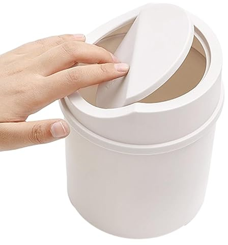 audea Papelera con Tapa Basculante,Almacenamiento De Escritorio con Tapa Abatible, Bote De Basura De Larga Duración Y Accesorios para El Hogar para Interior del Automóvil, Cocina, Dormitorio, Baño