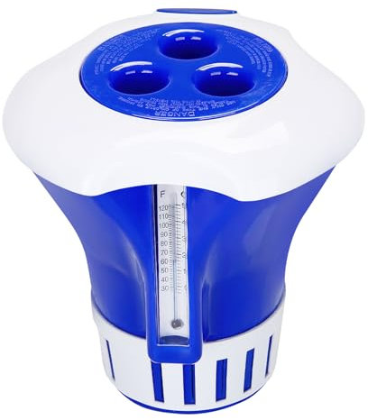 Darryy Pool Dosierschwimmer, 7 Inch Dosierschwimmer Mit Thermometer, Einstellbar Chlor Schwimmer, Für Die Automatische Chlorierung Und Bromierung Von Schwimmbecken