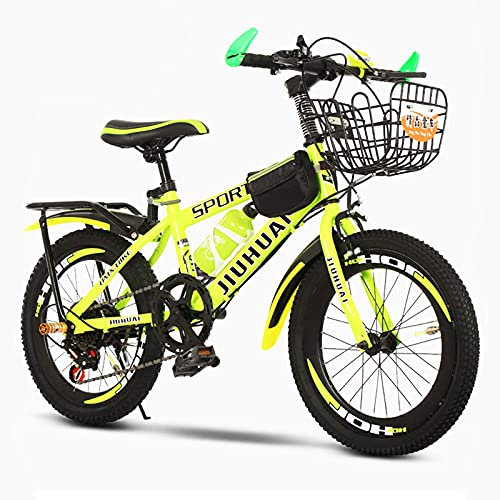 18 (20,22) Zoll Kinderfahrrad für 8-18 Jahre alte Mädchen, Mountainbike 7-Gang-Gangschaltung 26 Zoll Herren- und Damen-Mountainbike Outdoor-Sport-Rennrad (Gelb 18 Zoll)