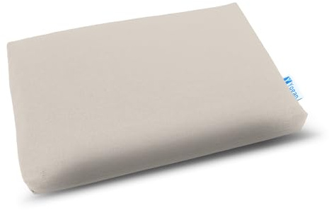 Yogan Kopfkissen/Pad für Yoga/Pilates, Außenbezug aus Bio-Baumwolle (abnehmbar und waschbar), Innenbezug mit recycelter Faserfüllung, 30 x 20 x 2,5 cm