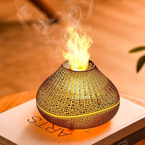 Flame Upgrade 7 Colour Essential Oil Aromatherapy Diffuser, Super Quiet 160ML Auto-Off for Home Office Room