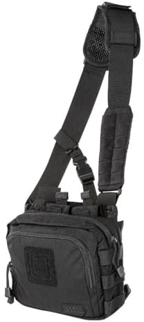 5.11 2 Banger Borsa Tattica A Tracolla 3L Ambidestra - 2 Scomparti Per Caricatori Ar/M4 - Comparto Nascosto Per Pistola - Nylon 1050D Resistente - Piattaforma Molle Laser Cut