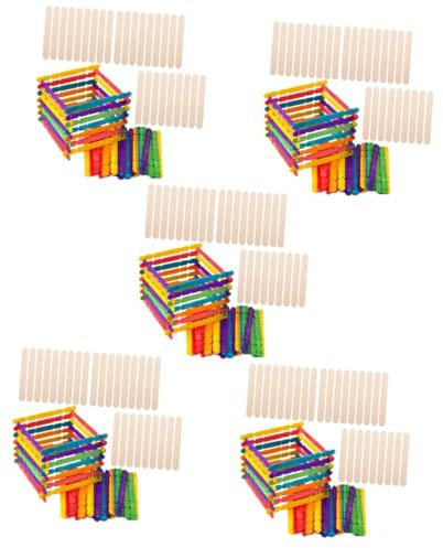 SHINEOFI 500 Stk Eisstock aus Holz Wachsapplikatorstäbchen Wachsstäbe farbige Eisstiele zum Basteln Mini-Bastelstäbe Zungenspatel für das Handwerk Bastelstöcke aus Holz Zungenspatel