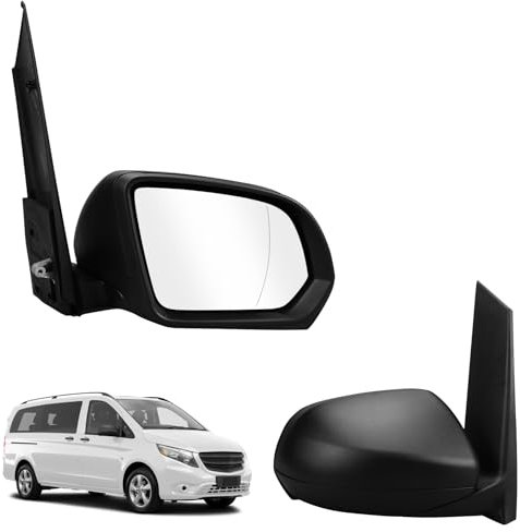 Kistrba Außenspiegel Spiegel Rechts Ersatz für 2014-2024 Mercedes Vito W447 Manuell, Seitenspiegel Komplettsets mit Asphärisch Glas, Nicht Beheizt, Ersatz OE#A 447 811 03 00
