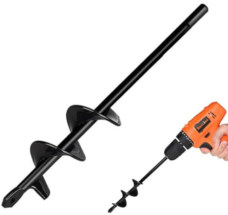 Helweet Trivella da Giardino, Punta per Trapano da Giardino, Punta a Spirale da Giardino, Punta per Trapano a Spirale, per Posizionare Pali di Recinzione y Fori di Drenaggio, 5 x 22cm