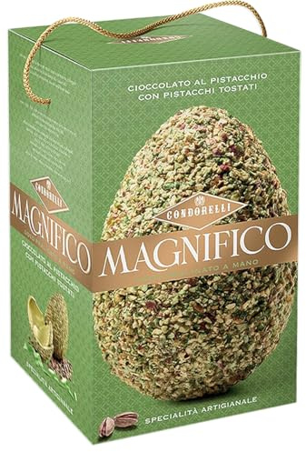 Condorelli Magnifico Uovo di Cioccolato Bianco al Pistacchio con Pistacchi Tostati, Senza Glutine (Gluten Free) 440g (PASQUA 2025)