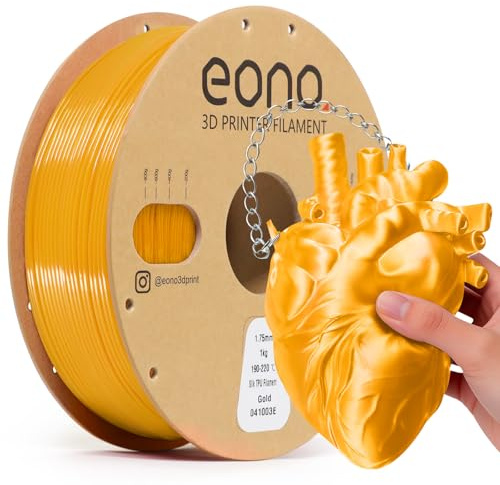 EONO Silk TPU Filament 1.75mm Flexibel & Glänzend wie Silk, Shore 95A TPU Silk Gold, 1KG Weiches, aber belastbares TPU für Mode, Deko & Funktionsteile