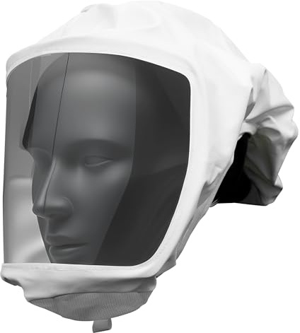 PAPR Headcover with Integrated Suspension, Open-Ear Protective Hood for Powered Air Purifying Respirator, Lightweight Breathable Face Cover for Painting, Chemical, Industrial Use