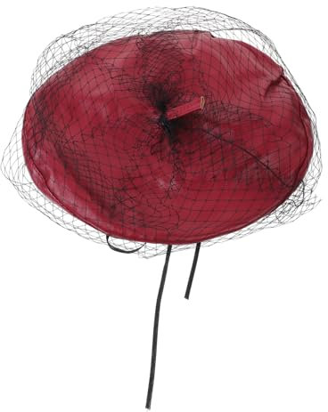 minkissy Chapeau d'artiste Vintage Voile pour Femmes Béret Décoratif Noir Chapeau Français Élégant Fêtes Taille Unique