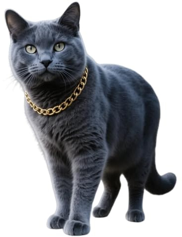 Cwyza Gold Cat Chain Collar,Adjustable Cuban Link Necklace for Cats, Lightweight & Durable Metal Pet Jewelry, Stylish Decorative Accessory (Gold, S)