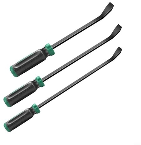 GANCEI Pry Bar Set, With Guard Handle Angled Tools With Strike Cap Handle For Automotive Repair Crowbar Kit Nail Puller 3 Pcs