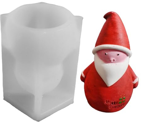 Harts jul - 3D-former av jultomten och snögubbe | för jul tvål non-stick | för hem skrivbord semester halloween hantverk tvålgjutning