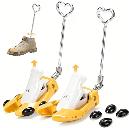 YihuaTop Boot Stretchers for Cowboy Boots Shoe Stretcher for Wide Feet Men Shoe Trees Adjustable Length & Width for Men Women (Yellow, XL)
