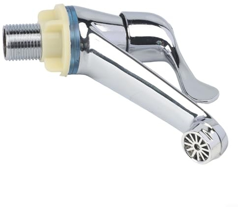 Rubinetto singolo per acqua fredda, 10 x 12 cm, finitura cromata, design moderno, per sistemi ad alta e bassa pressione, adatto per bagno e cucina