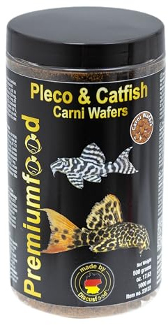 Discusfood Pleco & Catfish Carni Wafers, 500g, Wels-Futter, Hauptfutter Futtertabletten für Welse, carnivor, für alle Welse und Zierfische mit hohem Protein-Bedarf
