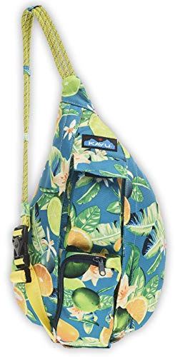 KAVU Mini Rope Sling Pack with Adjustable Rope Shoulder Strap, Ocean Citrus
