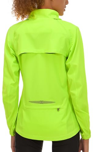 Little Donkey Andy Women's Quick-Dry Running Jacket Convertible UPF 50+ Cycling Jacket Windbreaker with Removable Sleeves Fluorescent Yellow Size M