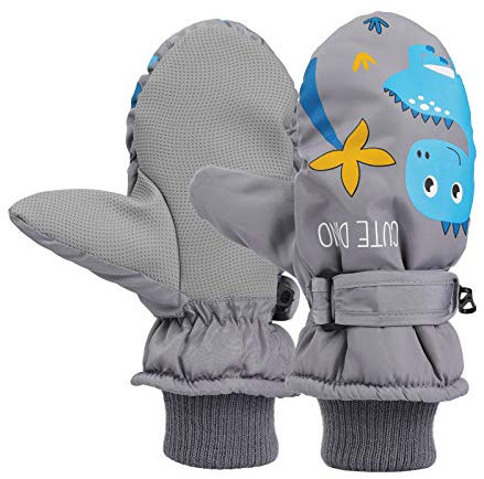 QKURT Kinder Skihandschuhe, Snowboard Handschuhe Schneehandschuhe wasserdichte und Winddichte Winter Fäustlinge für 4-9 Jahre Mädchen und Jungen Skifahren Snowboard Reiten Laufen Wandern Radfahren