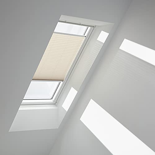 VELUX Original Plissee (FHL), Weisse Seitenschienen, MK06, Hellbeige/FHL MK06 1259SWL